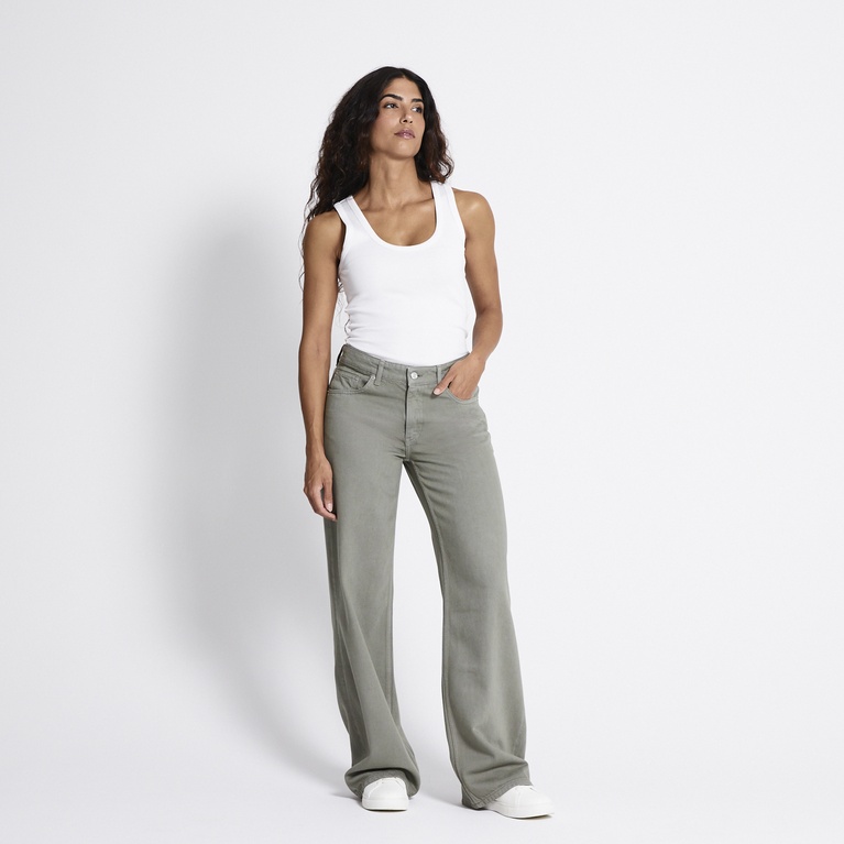 Mid waist wide jeans "Optiwide" Army Green